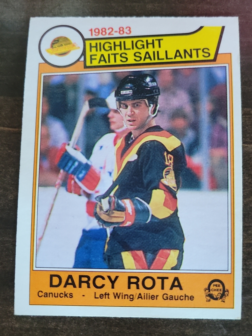 Darcy Rota OPC Highlight Card 1982-83 - Black & Yellow